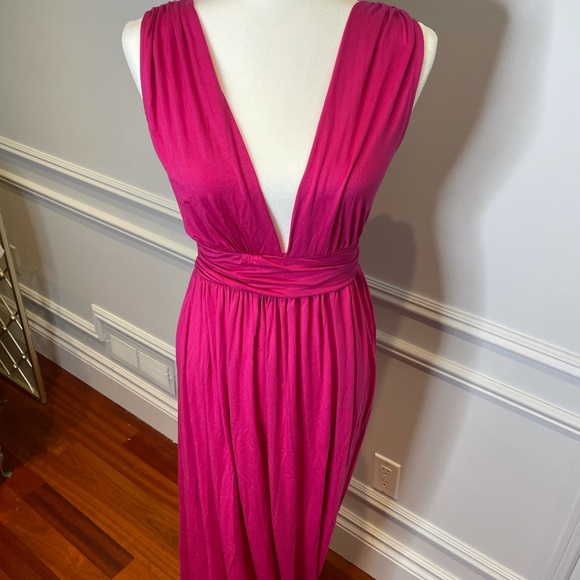 Rachel Pally XS Pink Maxi dress low V - Picture 2 of 11